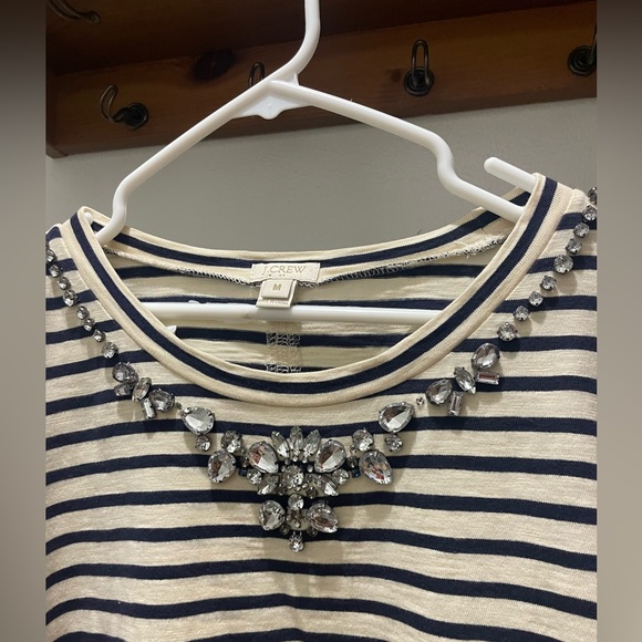J. Crew Navy and Cream Striped Long Sleeve Top - Picture 2 of 4